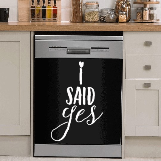 Bride Said Yes Wedding Engagement Bachelorette Dish Washer Covers
