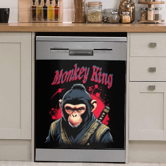 Monkey King Warrior – Bold Samurai Ape Artwork Dish Washer Covers