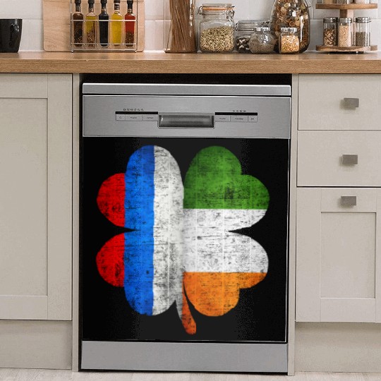Russian Irish Shamrock Russia Ireland Flag Dish Washer Covers