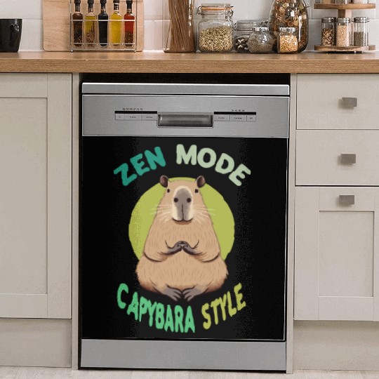 gift idea funny quote zen design Capybara Dish Washer Covers