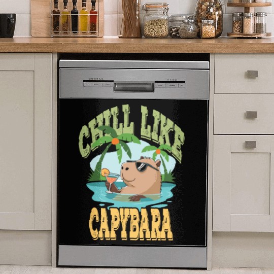 gift idea funny quote zen design Capybara Dish Washer Covers