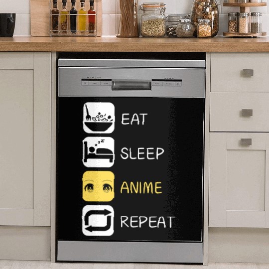 Eat Sleep Anime Repeat Japanese Culture Dish Washer Covers
