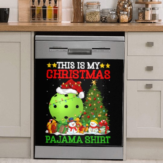 Pickleball Christmas Tree Lights Dish Washer Covers