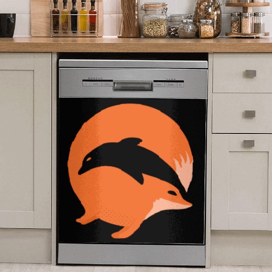 Fox or Dolphin in this fun optical illusion Dish Washer Covers
