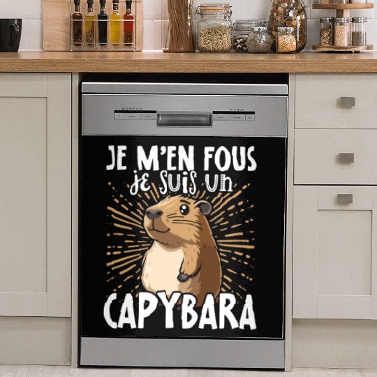 Je M'en Fous Je Suis Un Capybara - Sweet Capybara Dish Washer Covers