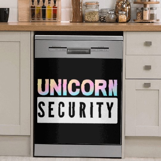 Unicorn Security - Mom Dad Daughter Adult Kids Dish Washer Covers