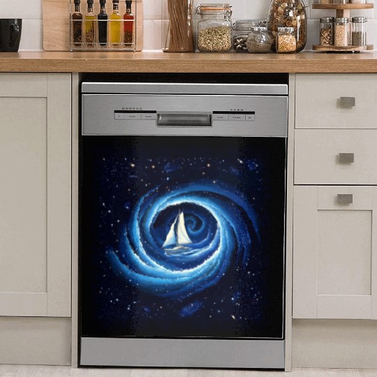 Sailboat Galaxy Milky Way Space Fantasy Dish Washer Covers