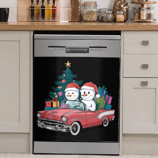 Merry Christmas , Christmas tree retro Dish Washer Covers