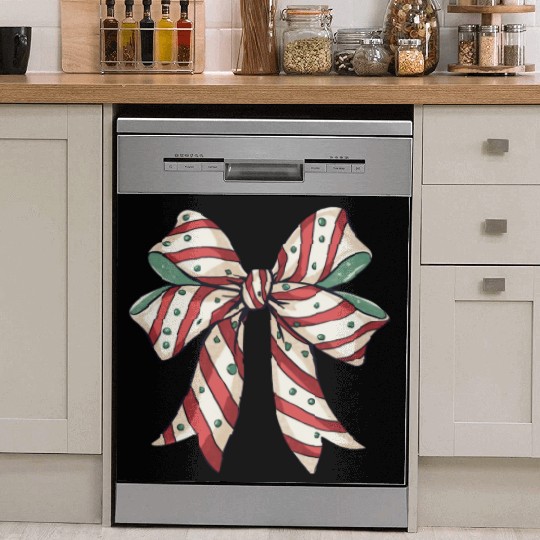 Christmas Coquette bow, Christmas Retro Dish Washer Covers