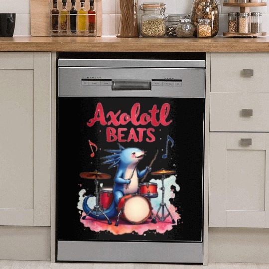 Xolotl Beats Axolotl Funny: Cute Axolotl Dish Washer Covers