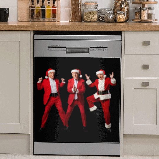 Funny Trump Santa Dance Patriotic Christmas Pajama Dish Washer Covers