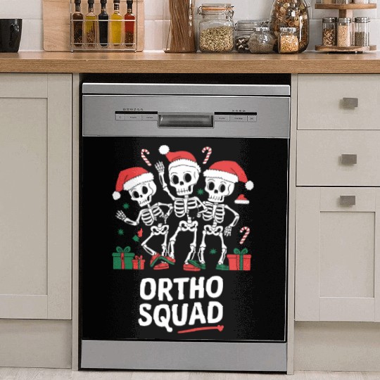 Ortho Squad Holiday Skeleton Dance Art Dish Washer Covers