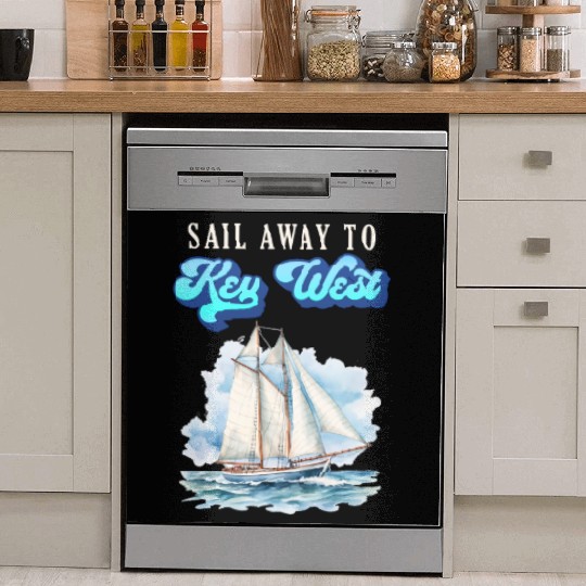 SAIL AWAY TO KEY-WEST Florida Keys Sunshine-State Dish Washer Covers