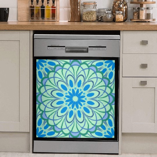 mandala Jade Stained Glass Dish Washer Covers