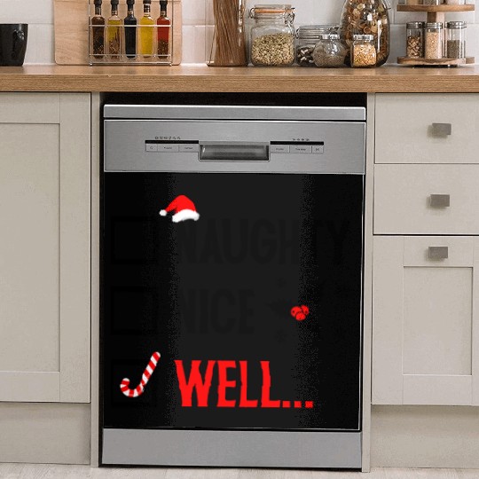 Naughty or Nice Funny Christmas Dish Washer Covers