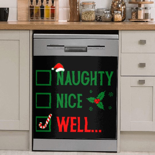 Naughty or Nice Funny Christmas Dish Washer Covers