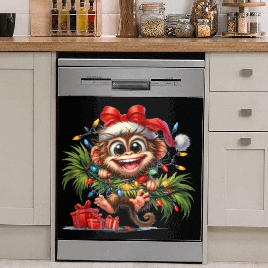 Christmas Merry Christmas For Gift Monkey Dish Washer Covers