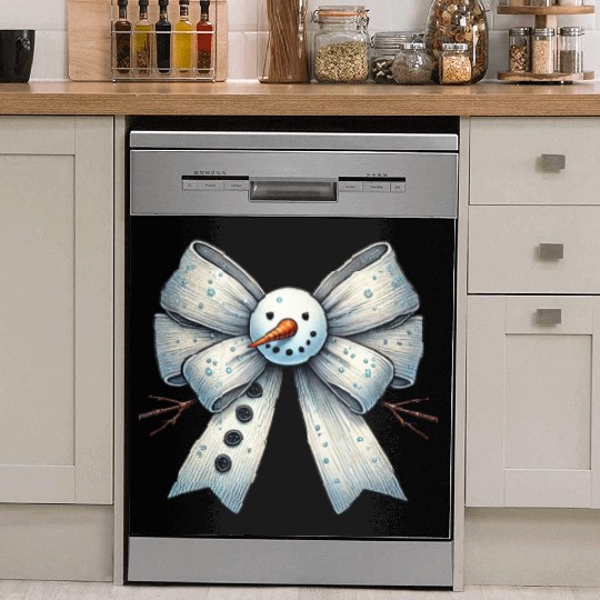 Snowman Coquette Bow, Merry Christmas Dish Washer Covers
