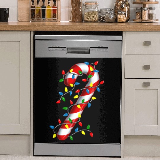 Candy Cane Merry and Bright Christmas Lights Candy Dish Washer Covers