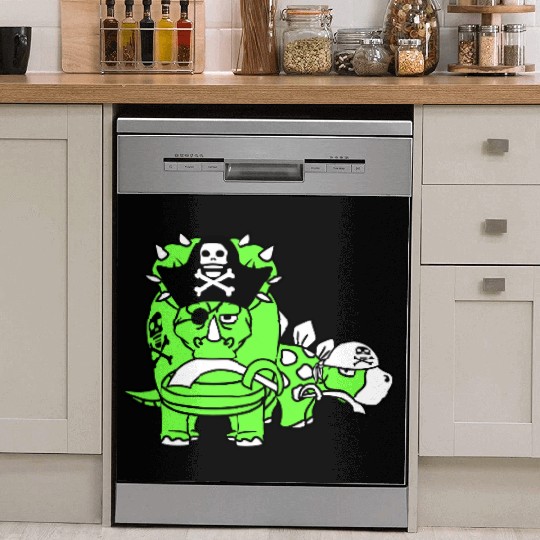 Triceratops Stegosaurus 2 Dinosaur Pirates Dinos Dish Washer Covers