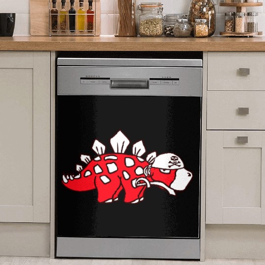 Stegosaurus Dinosaur Sabre Pirate Captain Dino Fun Dish Washer Covers