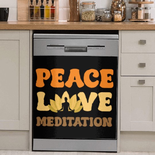 Peace Love Meditation Lotus Mandala Dish Washer Covers