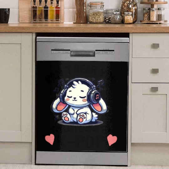 Can't Hear You I'm Listening to K-pop Rabbit Dish Washer Covers