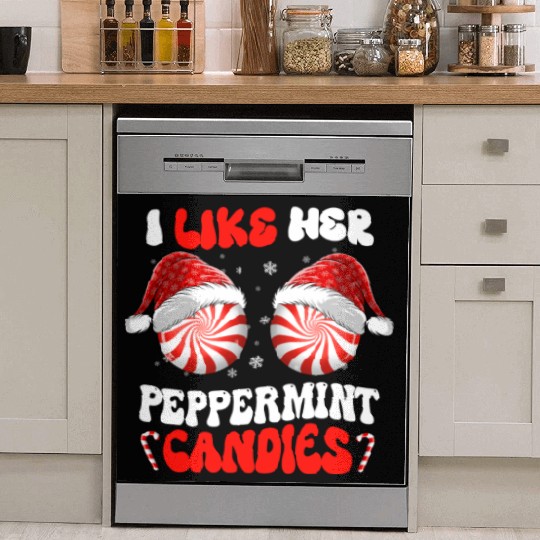 I Like Her Peppermint Candies Couples Christmas Dish Washer Covers