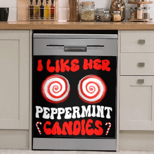 I Like Her Peppermint Candies Couples Christmas Dish Washer Covers