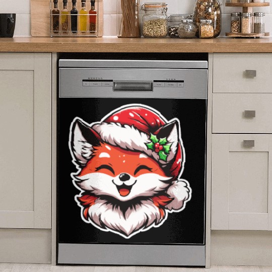 Happy holiday fox Dish Washer Covers