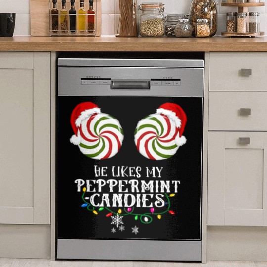 He Likes my Peppermint candies couples Xmas Dish Washer Covers