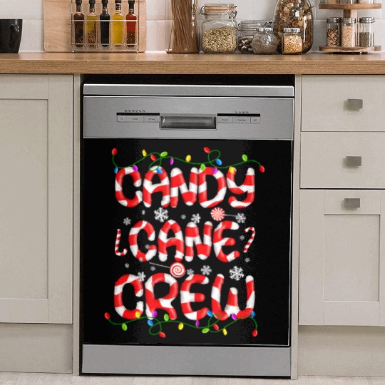 Candy Cane Crew Christmas Lights Funny Xmas Party Dish Washer Covers