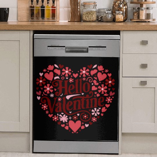 Hello Valentine Sublimation Dish Washer Covers