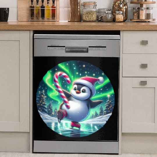 Penguin's Northern Lights Skate Dish Washer Covers
