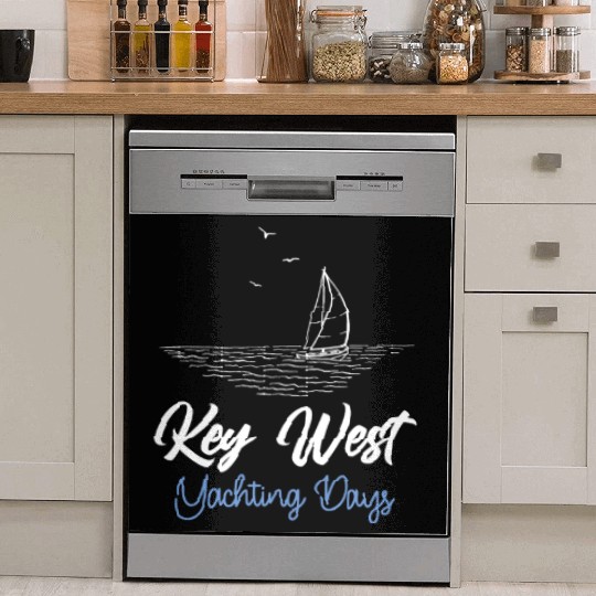 KEY-WEST FLORIDA YACHTING DAYS Sailing Outfit Dish Washer Covers