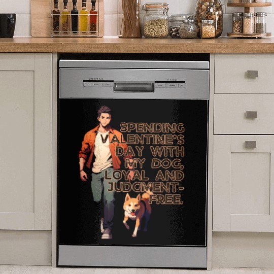 Valentines Day With My Dog Loyal Judgement Free Dish Washer Covers