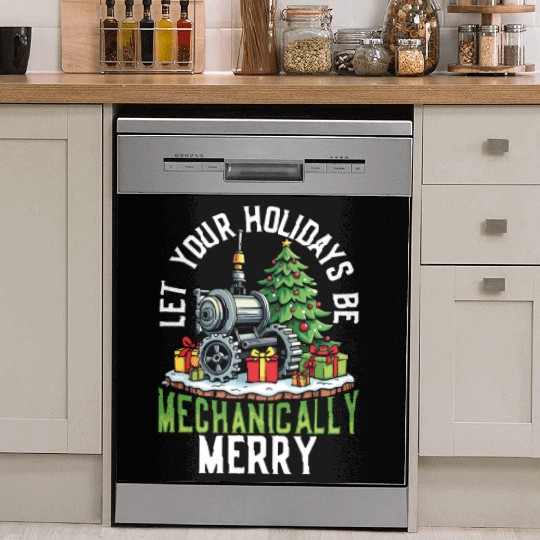 Mechanically Merry Steampunk Christmas Holiday Dish Washer Covers