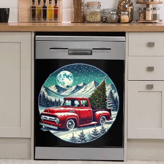 Christmas Truck Adventure Dish Washer Covers