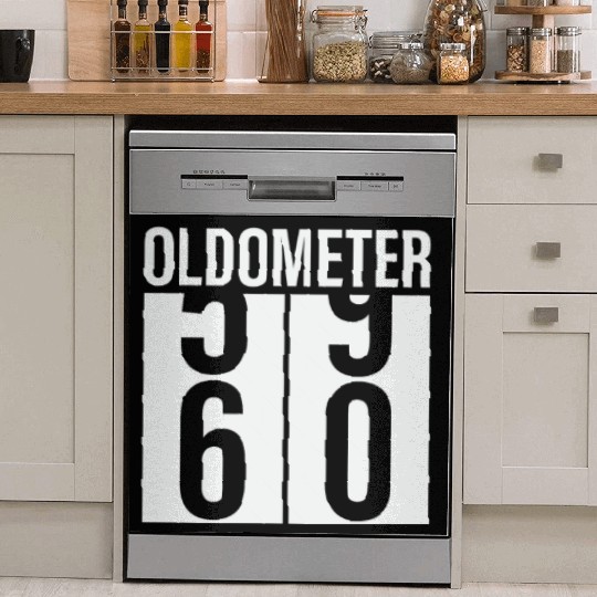 Oldometer Odometer Funny 60th Birthday 60 yrs Joke Dish Washer Covers