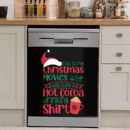 Christmas Movies Watching and Hot Cocoa Drinking Dish Washer Covers