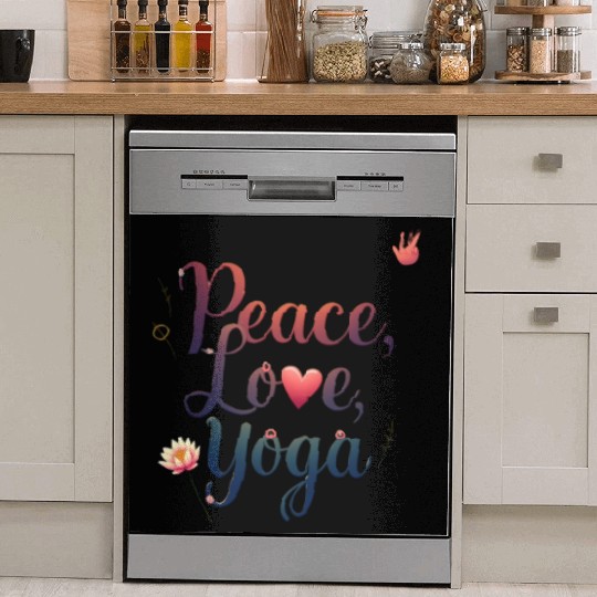 Peace Love Yoga Inspirational Design Dish Washer Covers