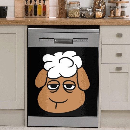 Sheep Tired Bored Empty Look Head Face Unhappy Sad Dish Washer Covers