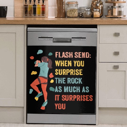 Boulderer Flash Send Bouldering Dish Washer Covers