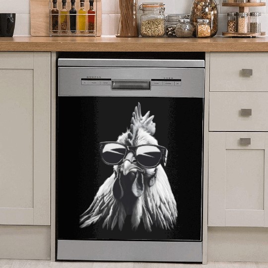 Cool Sunglasses Rooster Funny Farm Animal Lovers Dish Washer Covers