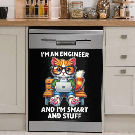 Funny Cat Developer I'm An Engineer And I'm Smart Dish Washer Covers