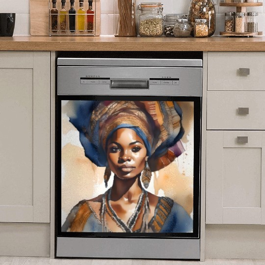 African Woman Portrait E Dish Washer Covers
