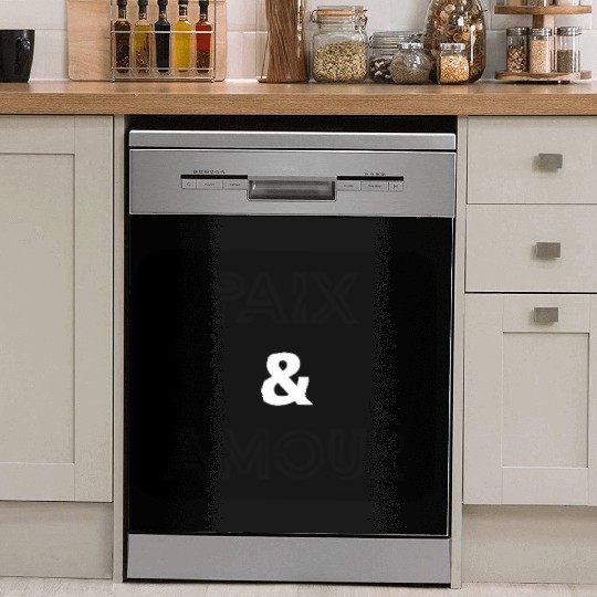 Paix et amour noir Dish Washer Covers