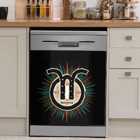 Dope black Aquarius, Zodiac Gift Dish Washer Covers