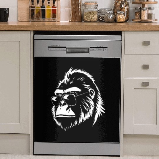Gorilla wearing sunglasses Dish Washer Covers