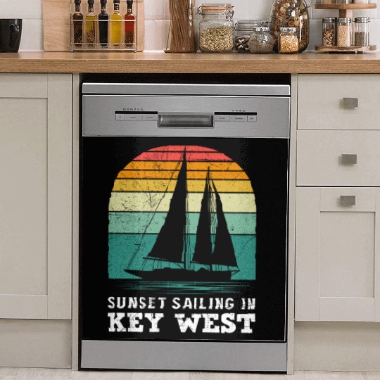 Florida SUNSET SAILING IN KEY-WEST Dish Washer Covers